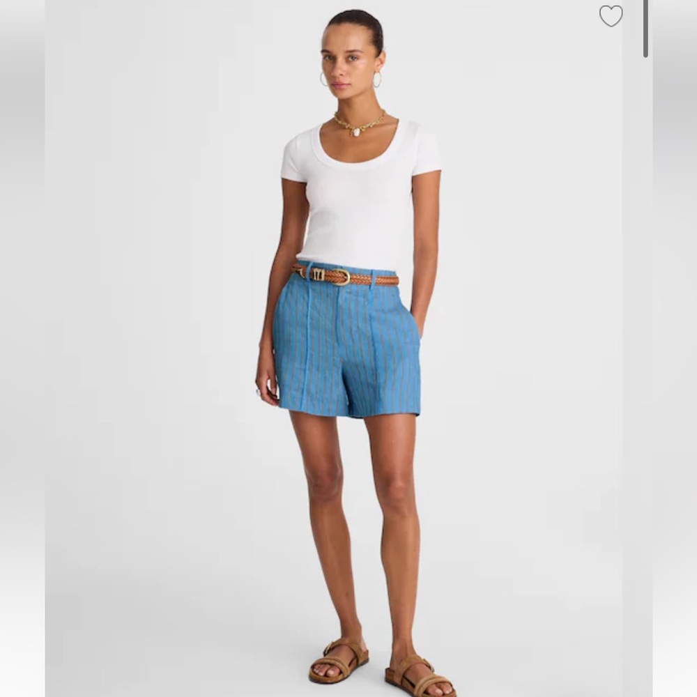 MADEWELL Pintucked Linen Shorts